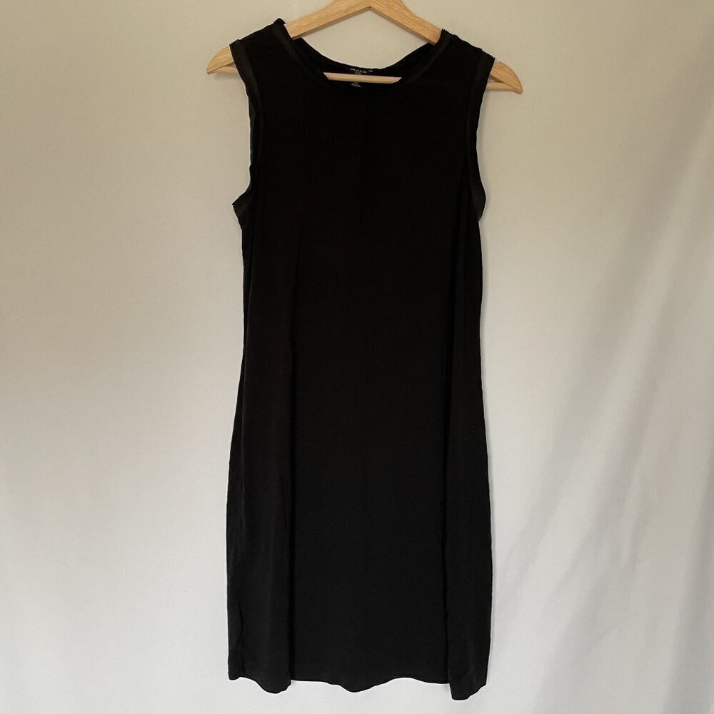 Ann Taylor Petite Size MP black sleeveless‎ summer dress midi rayon spandex